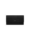 Grained Calfskin CD Icon Signature Long Wallet Black - DIOR - BALAAN 1