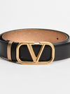 V Logo Leather Belt Black - VALENTINO - BALAAN 2