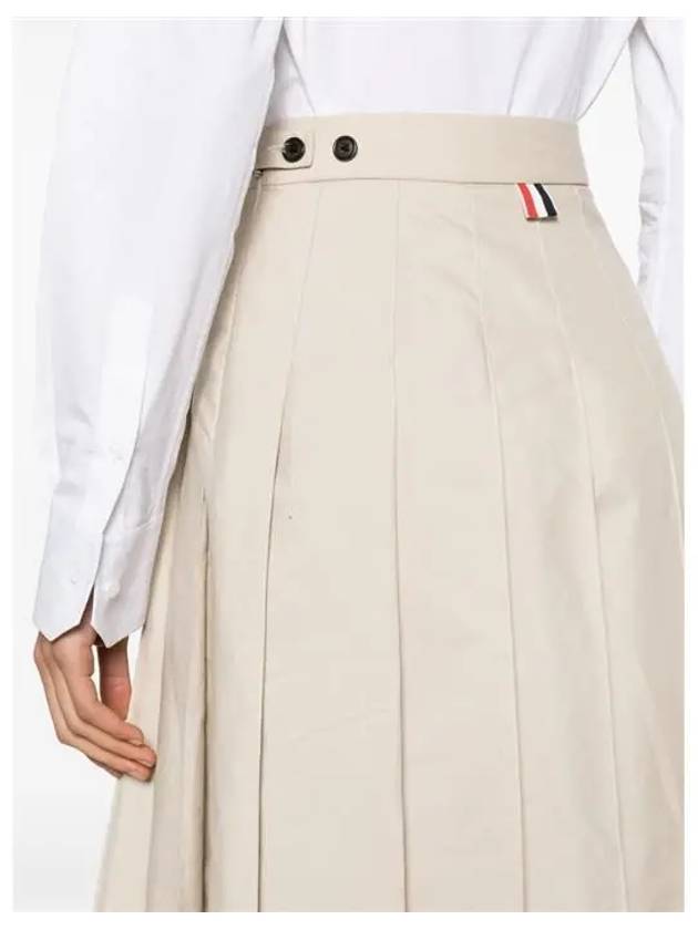 Classic Typewriter Midi Pleated Skirt Khaki - THOM BROWNE - BALAAN 5