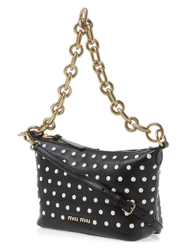 Spirit Studded Shoulder Bag Black - MIU MIU - BALAAN 3