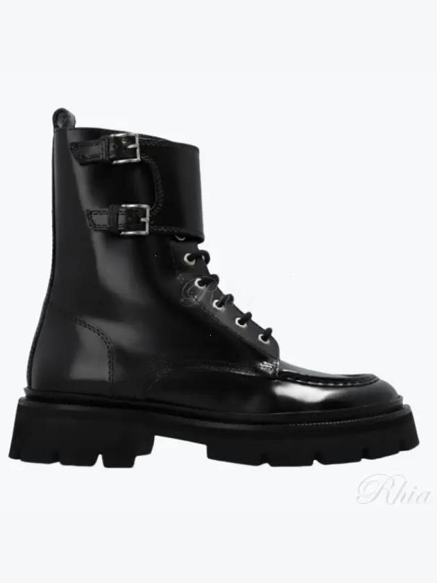 Lace-Up Double Strap Combat Boots Black - AMI - BALAAN 2