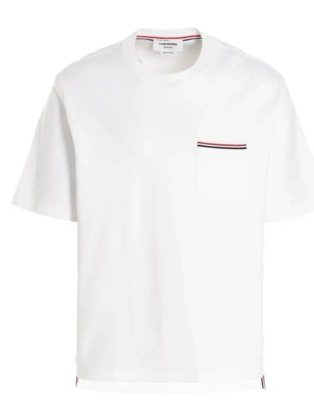 Cotton Oversized Pocket Short Sleeve T-Shirt White - THOM BROWNE - BALAAN 2