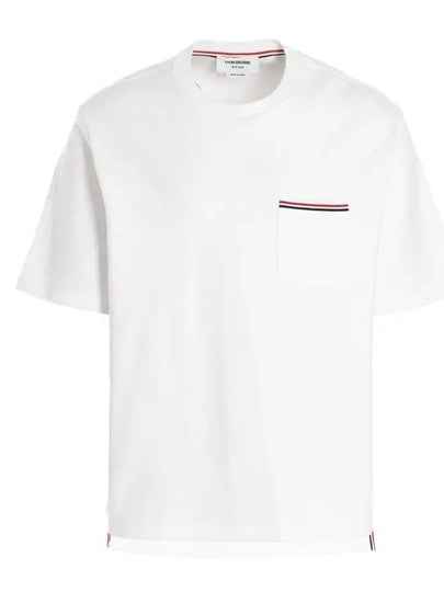 Cotton Oversized Pocket Short Sleeve T-Shirt White - THOM BROWNE - BALAAN 2