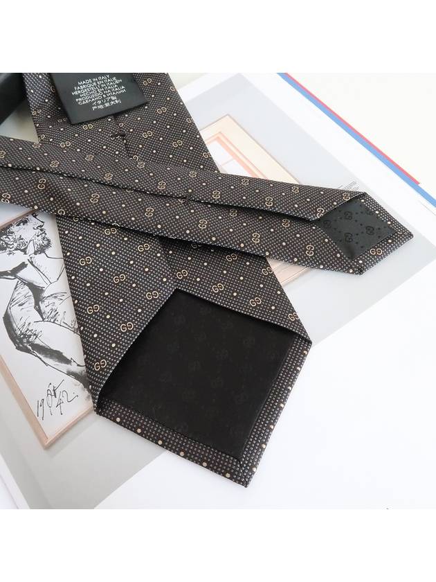 GG Dot Pattern Silk Tie Black - GUCCI - BALAAN 8