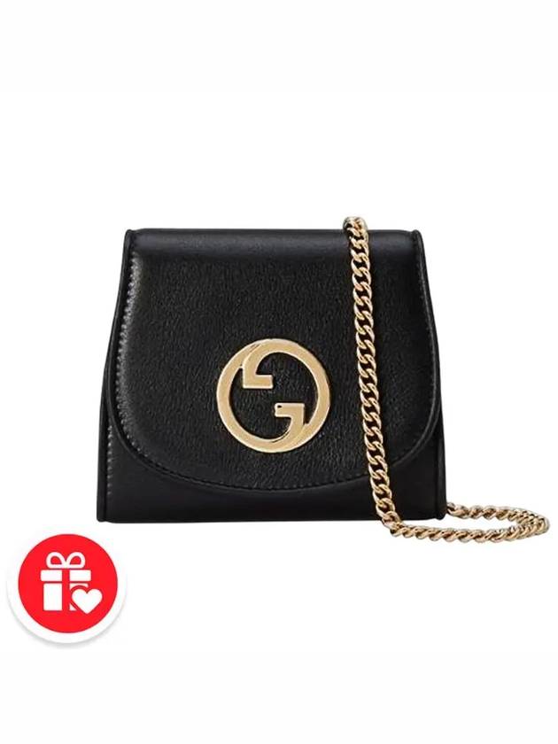 Blondie Medium Chain Strap Half Wallet Black - GUCCI - BALAAN 8