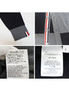 Fun Mix Fine Merino Jersey Stripe Relaxed V-Neck Cardigan Navy Grey - THOM BROWNE - BALAAN 7