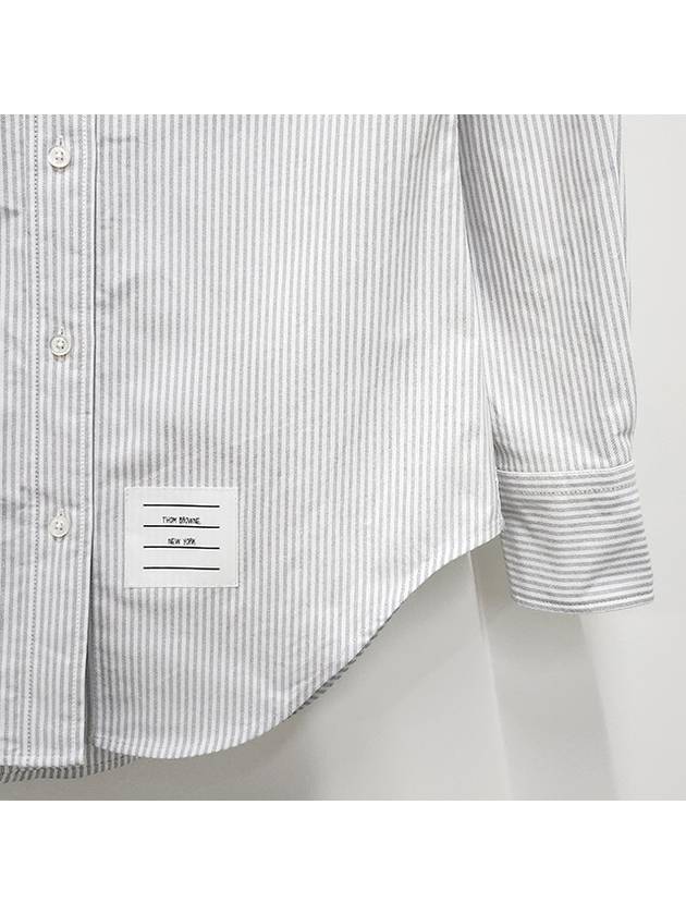 Women's Armband University Striped Oxford Shirt Medium Grey - THOM BROWNE - BALAAN 7