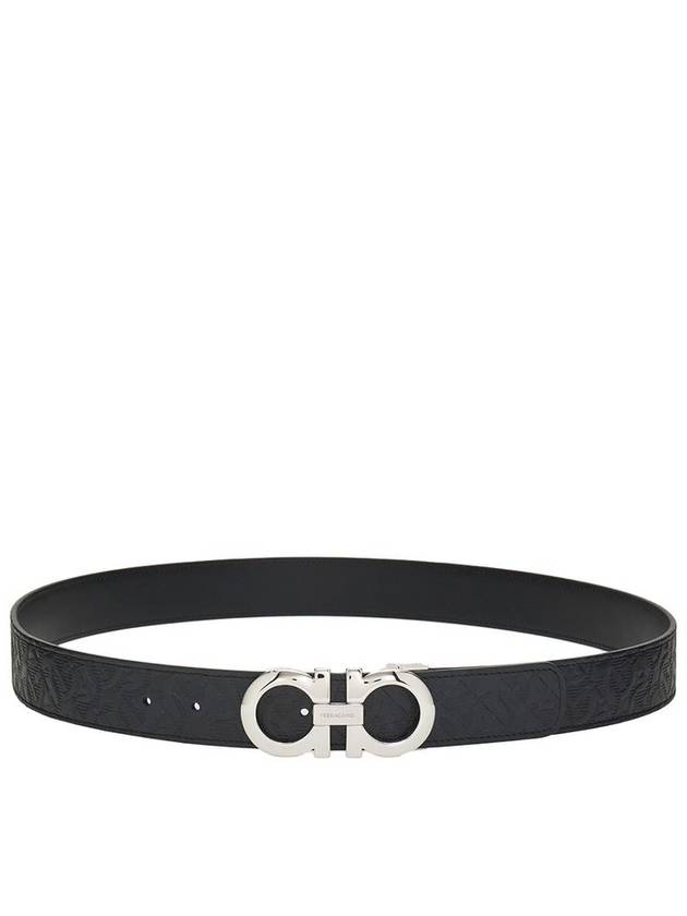 Gancini Reversible Adjustable Leather Belt Black - SALVATORE FERRAGAMO - BALAAN 2