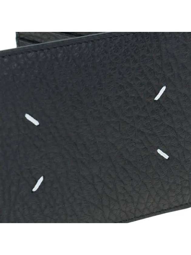 Stitched Leather Bifold Half Wallet Black - MAISON MARGIELA - BALAAN 7