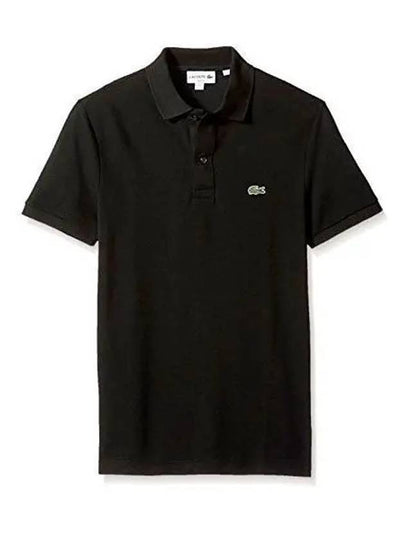 Slim Fit Short Sleeve Polo Shirt Black - LACOSTE - BALAAN 2