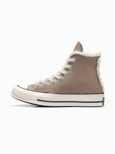 Chuck 70 Leather High Top Sneakers Brown - CONVERSE - BALAAN 1