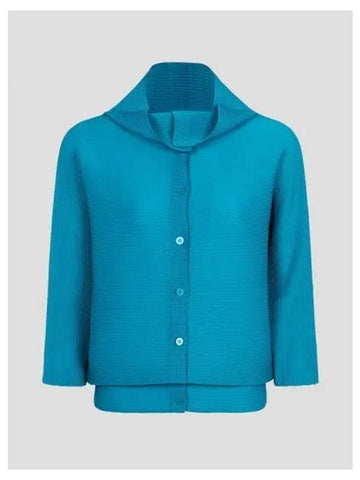 Dolman Stretch Pleats 1 Spring Fall Cardigan Ceruran Blue Domestic Product GM0024090241645 - ISSEY MIYAKE - BALAAN 1