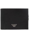Logo Detail Leather Half Wallet Black - EMPORIO ARMANI - BALAAN 3