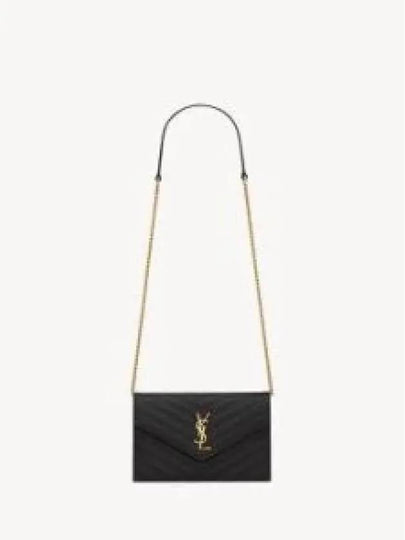 Women's Logo Envelope Chain Long Wallet Black - SAINT LAURENT - BALAAN 2