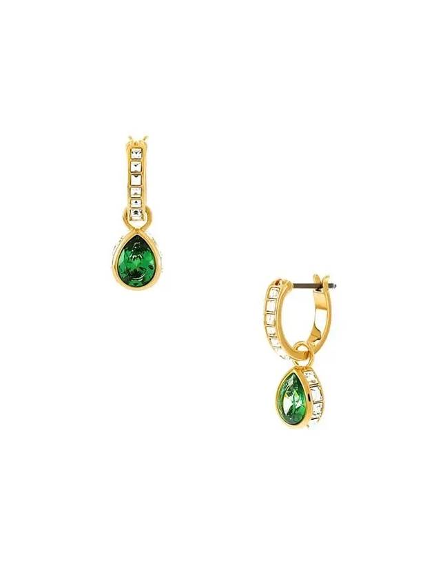 Chroma Drop Pear Cut Earrings Gold Green - SWAROVSKI - BALAAN 2