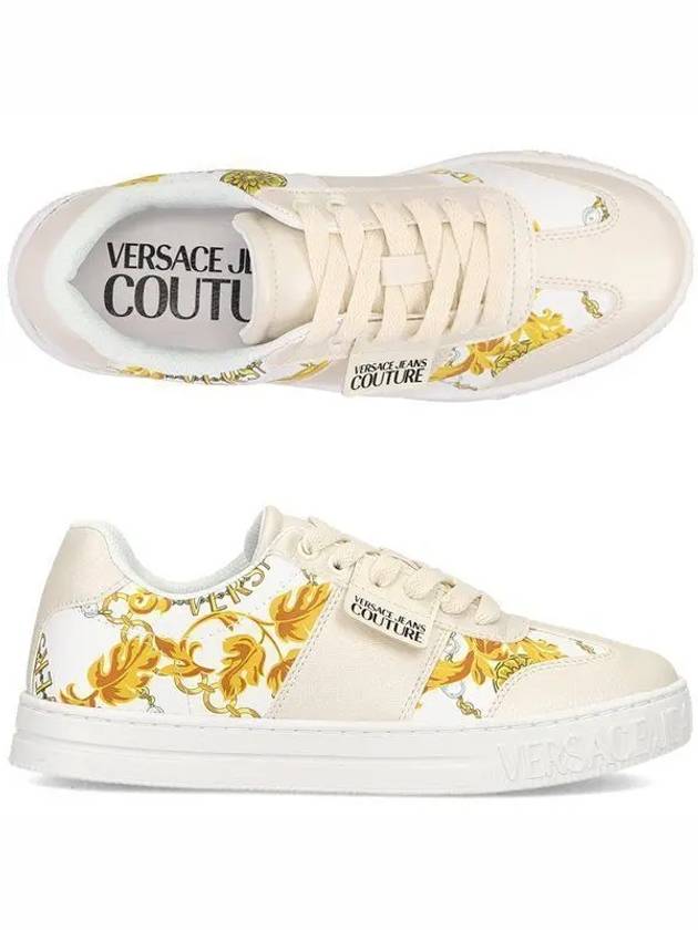 Jean Couture 75VA3SK7 ZS358 G03 Logo Patch Baroque Printing Women's Sneakers 996083 - VERSACE - BALAAN 1