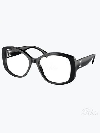 Eyewear logo temple oval frame glasses horn rim 0CH3476 C501 - CHANEL - BALAAN 1