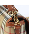 Women's Check Leather Top Handle Shoulder Bag Beige - BURBERRY - BALAAN 6