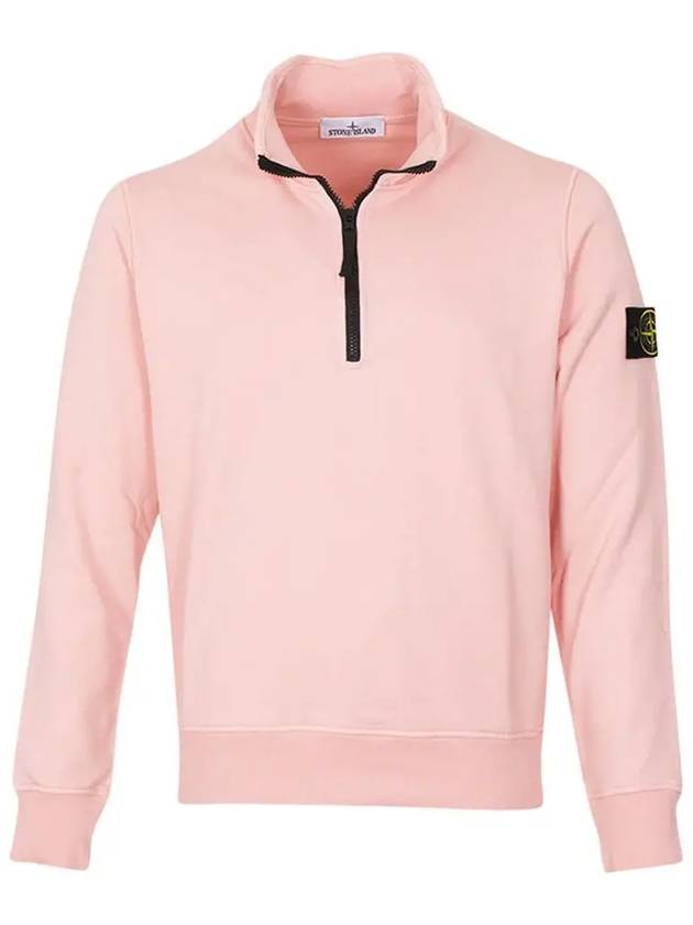 Wappen Patch Half Zip Up Sweatshirt Light Pink - STONE ISLAND - BALAAN 2