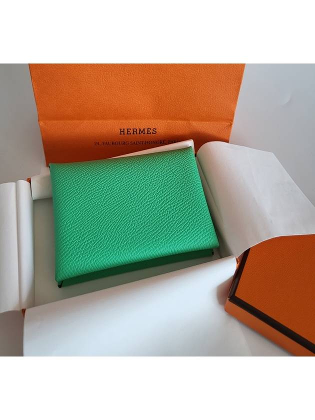 Calvi Verso Card Wallet Green - HERMES - BALAAN 2