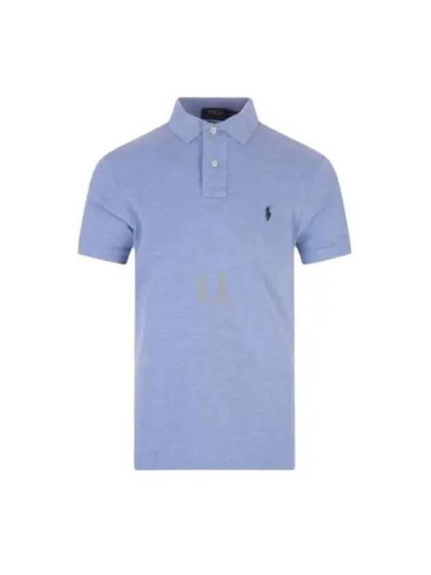 Logo Slim Fit Short Sleeve Polo Shirt Blue - POLO RALPH LAUREN - BALAAN 2