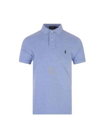 Logo Slim Fit Short Sleeve Polo Shirt Blue - POLO RALPH LAUREN - BALAAN 2