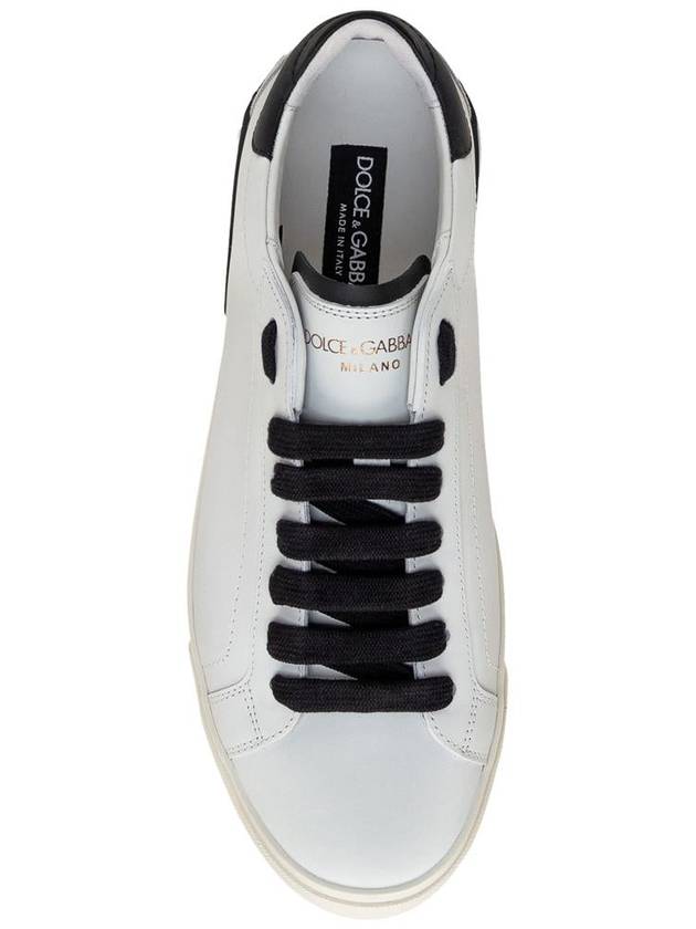 Calfskin Portofino Vintage Sneakers White Black - DOLCE&GABBANA - BALAAN 5