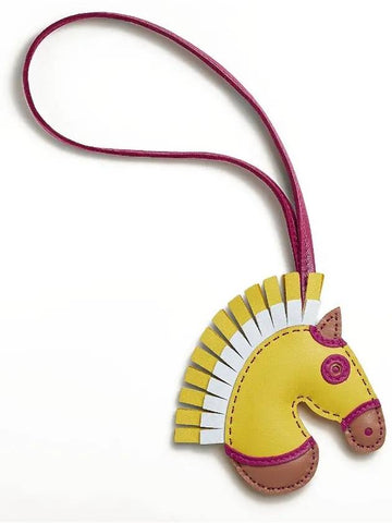 horse head Gigi bag charm yellow - HERMES - BALAAN.