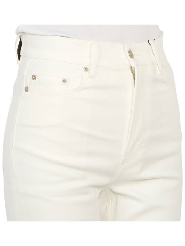 Women's Denim High Waist Cropped Jeans White - AMI - BALAAN.