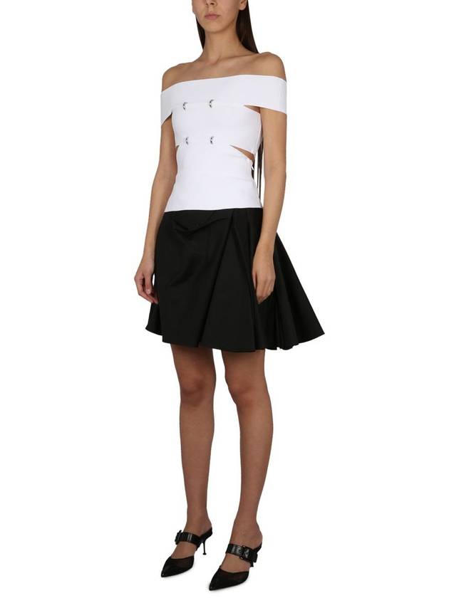 Flared Mini A-Line Skirt Black - ALEXANDER MCQUEEN - BALAAN 3