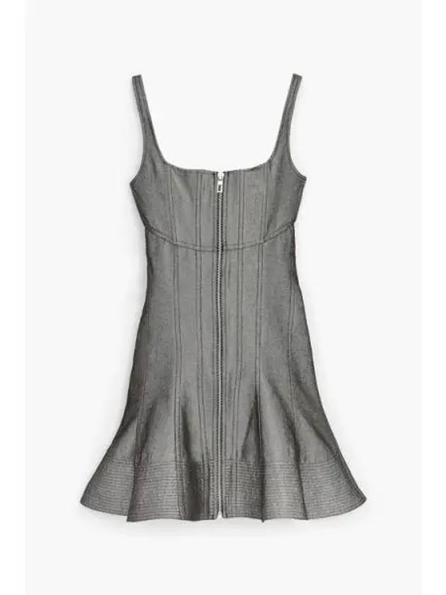 Bustier Fluted Dress Silver Reflective MJDAW23003SVD - MARC JACOBS - BALAAN 1