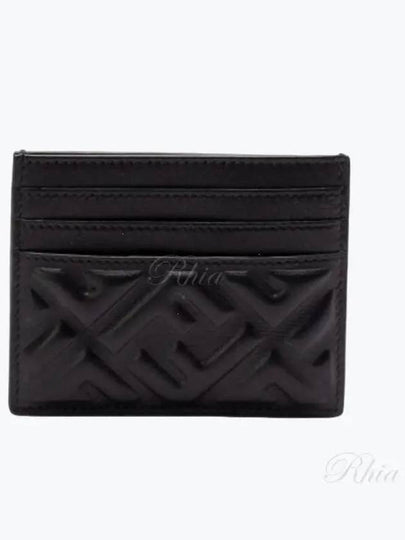 Baguette Embossed FF Logo Card Wallet Black - FENDI - BALAAN 2