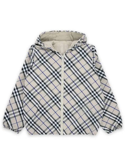 Reversible Check  Zip-Up Hoodie Ivory - BURBERRY - BALAAN 2