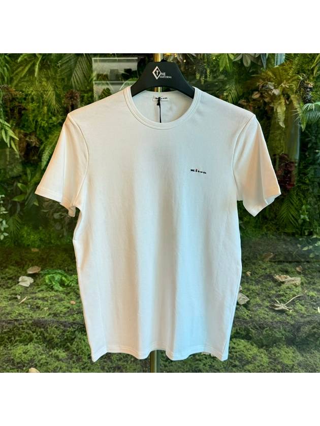 Embroidered Logo Short Sleeve T-Shirt White - KITON - BALAAN 2