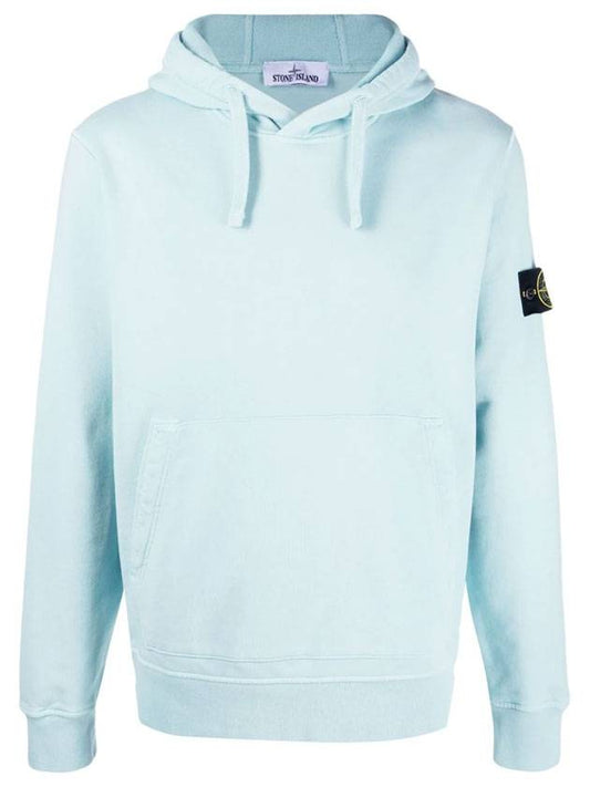 Wappen Patch Brushed Cotton Fleece Hoodie Light Green - STONE ISLAND - BALAAN 1