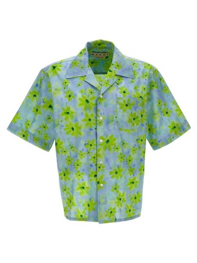 Parade Print Bowling Poplin Short Sleeve Shirt Light Green - MARNI - BALAAN 6