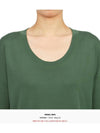 U-Neck Cotton Short Sleeve T-Shirt Bottle Green - LEMAIRE - BALAAN 6