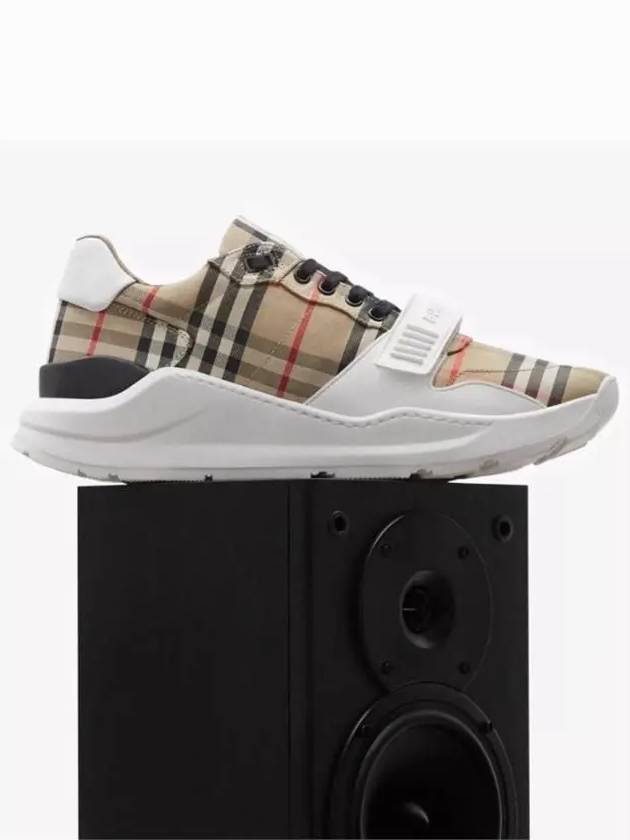 Vintage Check Suede Leather Sneakers Archive Beige - BURBERRY - BALAAN 8