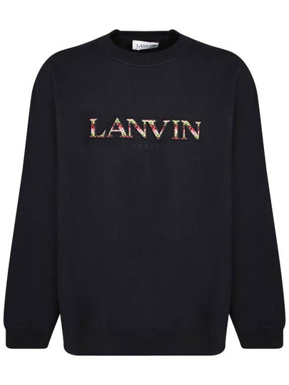 Oversized Embroidered Logo Curb Sweatshirt Black - LANVIN - BALAAN 2