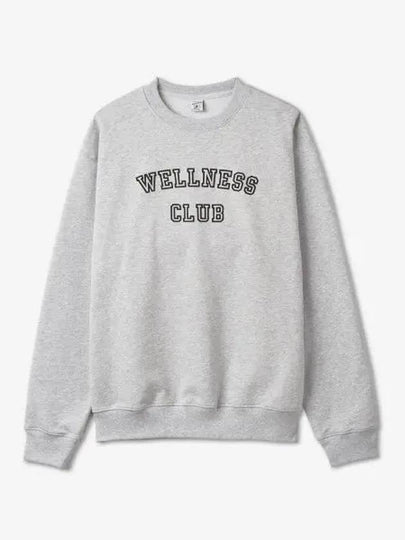 Wellness Club Flock Crew Neck Cotton Sweatshirt Light Grey - SPORTY & RICH - BALAAN 2