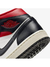 Air Jordan 1 Mid Top Sneakers Black Gym Red - NIKE - BALAAN 8