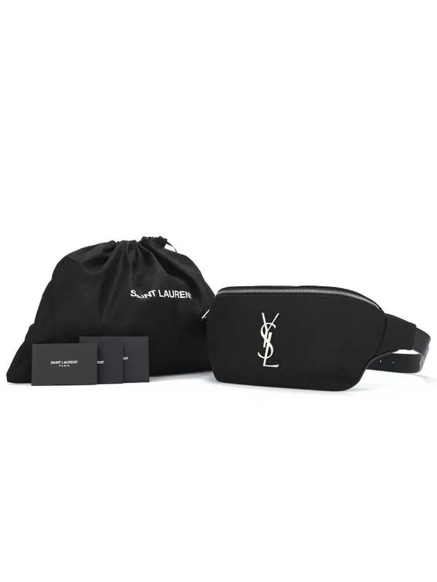 Cassandre Classic Canvas Leather Belt Bag Black - SAINT LAURENT - BALAAN 5