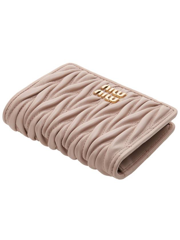 Matelasse Leather Half Wallet Light Pink - MIU MIU - BALAAN 5