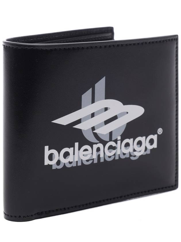 Logo Print Leather Half Wallet Black - BALENCIAGA - BALAAN 4