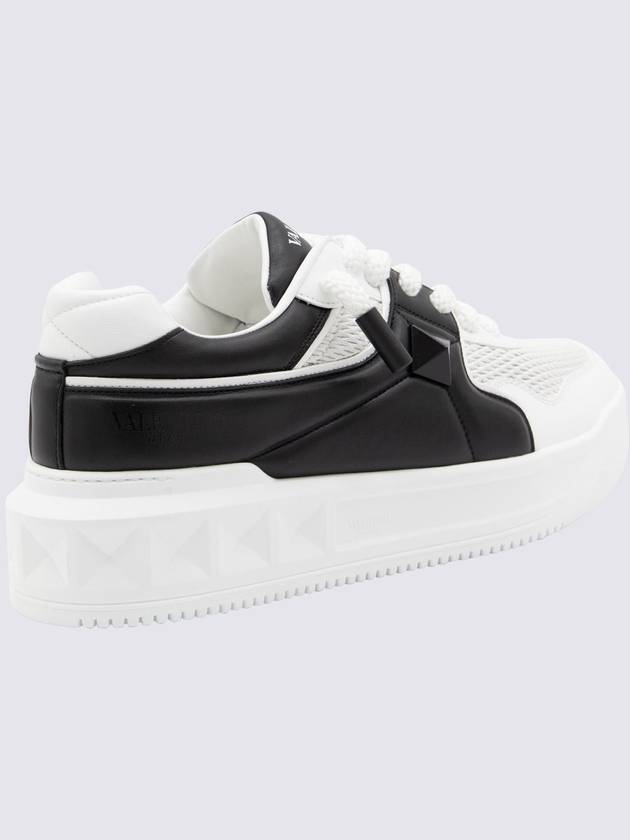 One Stud XL Low Top Sneakers Black White - VALENTINO - BALAAN 5