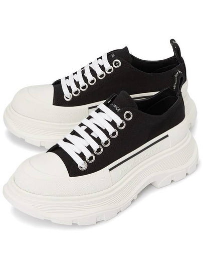 Tread Slick Low Top Sneakers Black White - ALEXANDER MCQUEEN - BALAAN 2