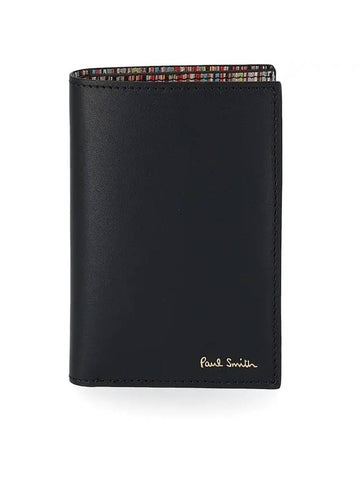 Signature Stripe Card Wallet Black - PAUL SMITH - BALAAN 1