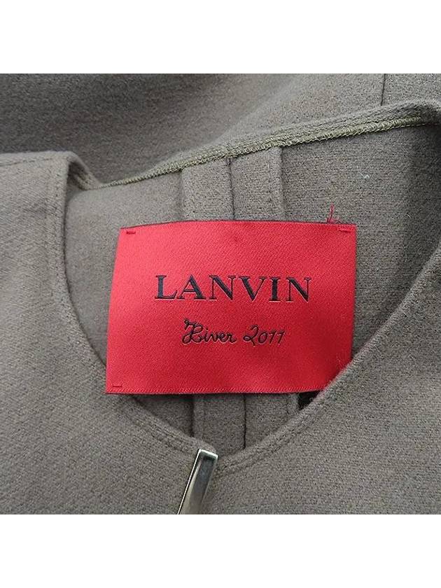 LL WC012H Brown color wool shawl coat - LANVIN - BALAAN 4