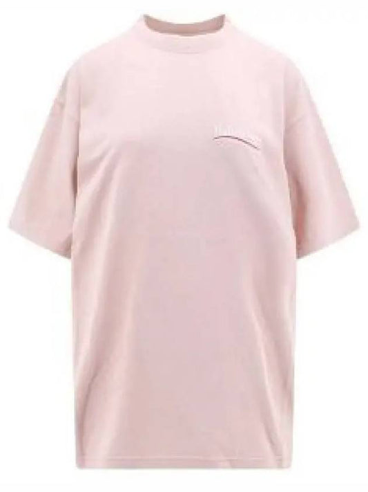 Women's Political Campaign Cotton Logo Short Sleeve T-Shirt Pink - BALENCIAGA - BALAAN 2