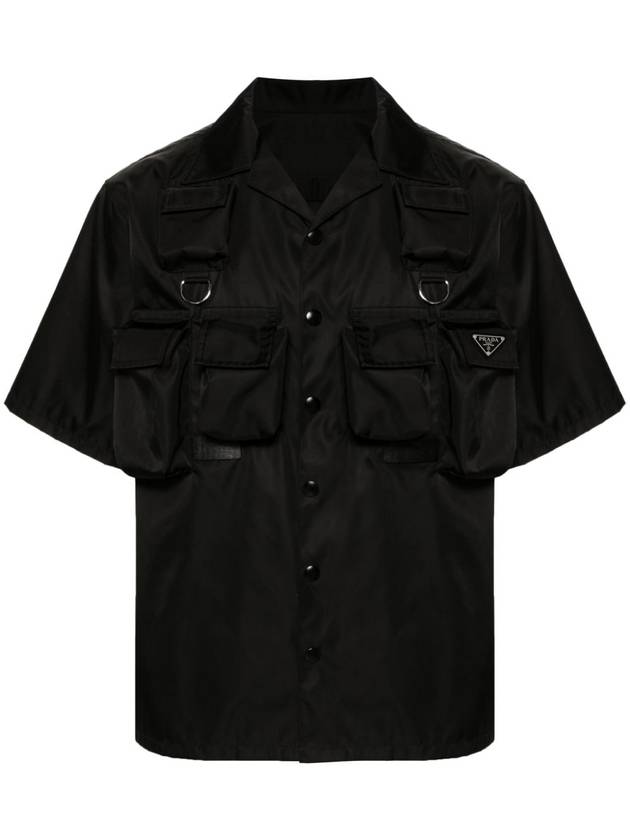 Short Sleeved Re Nylon Shirt Black - PRADA - BALAAN 2